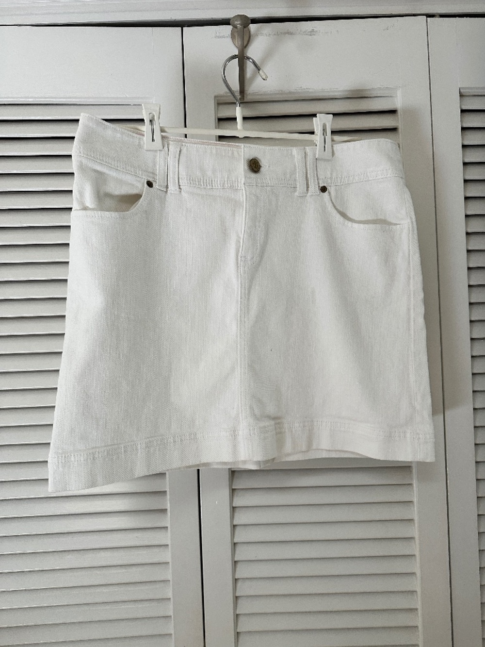 Lily Pulitzer White Cotton Denim Mini Skirt Size 8